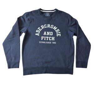 Abercrombie & Fitch Women's Graphic Logo Crew Size M‎ Dark Blue Fall Sweatshirt